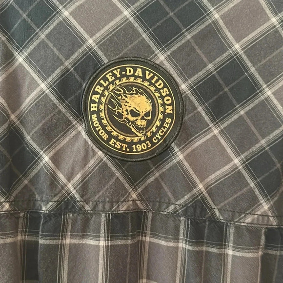 Men’s Harley Davidson button up plaid shirt - Picture 4 of 4